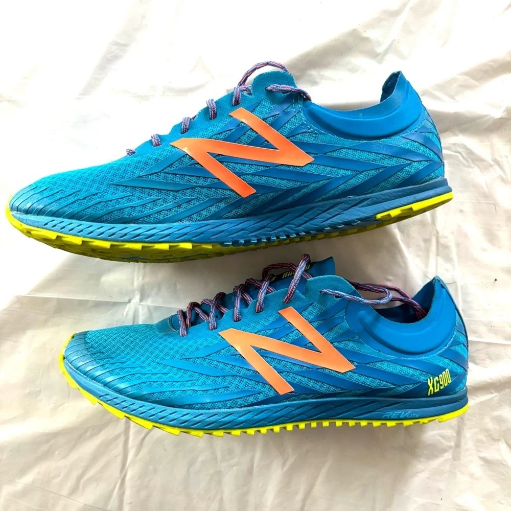 New Balance XC 900 V4 Blue and Neon Orange Marathon Track shoes SZ 9 Worn 1X